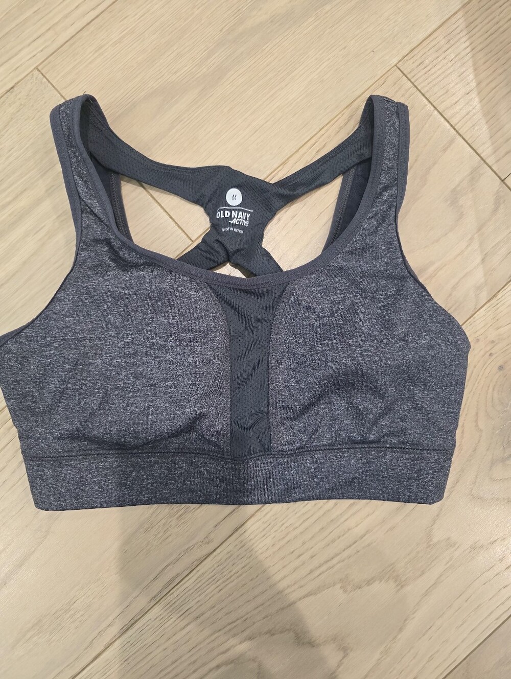 GUC Old Navy Dark Gray Racerback Mesh-Front Sports Bra